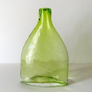 Vintage 20th Century Green AMICI Bubble Glass Bell-Shaped Vase